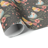 ダークと居心地の良いラブバードフローラ植物学 ラッピングペーパー (ロールコーナー)