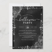 ダークなスパイシーな花の宝石ハロウィンパーティー 招待状 (正面)