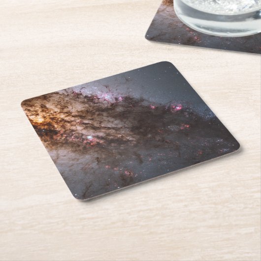 ダークなレーンの塵のクロスCentaurus銀河系。 スクエアペーパーコースター (アングル)