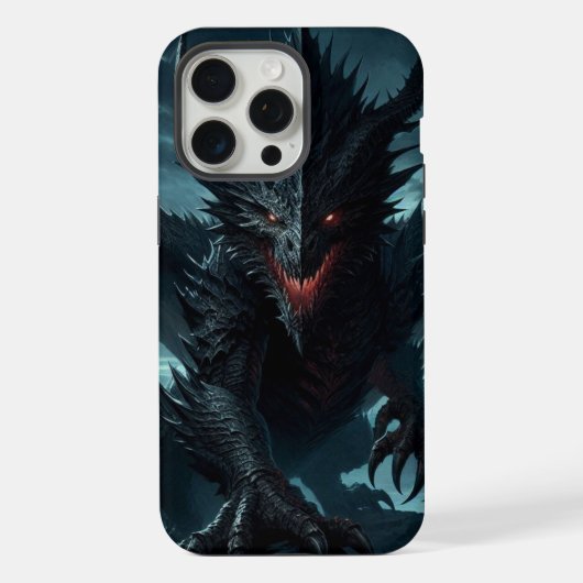 ダークな中世のドラゴン iPhoneケース (裏面)