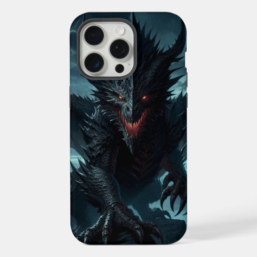 ダークな中世のドラゴン iPhoneケース (裏面)