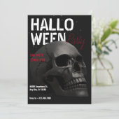 ダークな美学のドクロ頭のハロウィン 招待状 (スタンド正面)