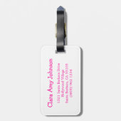 ダークな髪の女の子バニーの子供のタグ名 ラゲッジタグ (裏面縦)