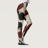 ダークはっきりしたフローラレッド&ブラックベージュボタニカル レギンス (右)