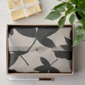 ダークはっきりしたフローラレッド&ブラックベージュボタニカル 薄葉紙 (ギフト)