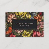 ダークはっきりしたヴィンテージ花模様イエローダスティーバラ 名刺 (正面)