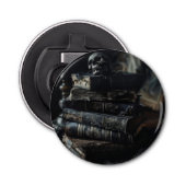 ダークぼろぼろの古い本スカル 栓抜き (正面)