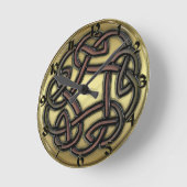 ダークアイアンケルト結び目模様ラウンドウォールクロック ラウンド壁時計 (傾斜)