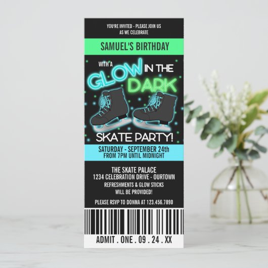 ダークアイスのグロースケートで滑るパーティー 招待状 (スタンド正面)