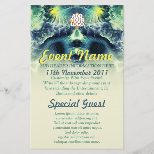 ダークアイズフラクタルアートカスタムイベントフライヤー チラシ (正面)