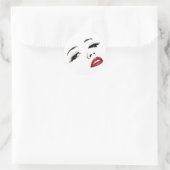 ダークアイズレッドリップ女性顔メイクアップアート ラウンドシール