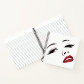 ダークアイズレッドリップ女性顔美しいアート ノートブック (内部)