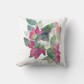 ダークアイドジュンコバードウォーター色アート装飾用クッション クッション (正面)