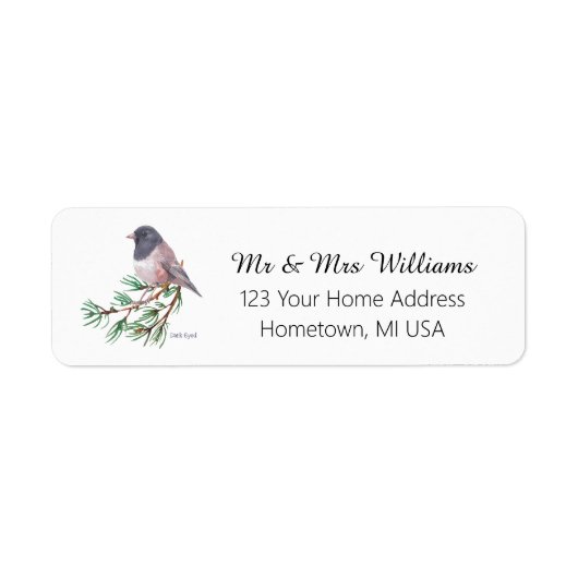 ダークアイドフィンチバード差出人住所 ラベル (正面)