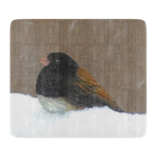 ダークアイドJunco絵画ズ – Bird Artオリジナル カッティングボード (正面)