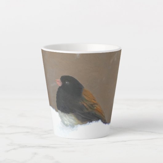 ダークアイドJunco絵画ズ – Bird Artオリジナル カフェラテマグ (正面)