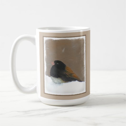 ダークアイドJunco絵画ズ – Bird Artオリジナル コーヒーマグカップ (左)