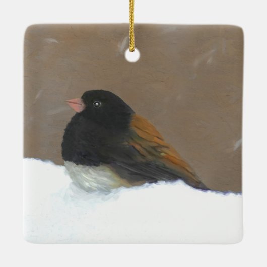 ダークアイドJunco絵画ズ – Bird Artオリジナル セラミックオーナメント (裏面)