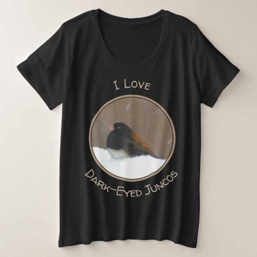ダークアイドJunco絵画ズ – Bird Artオリジナル プラスサイズTシャツ (デザイン正面)