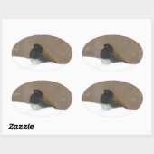 ダークアイドJunco絵画ズ – Bird Artオリジナル 楕円形シール (シート)