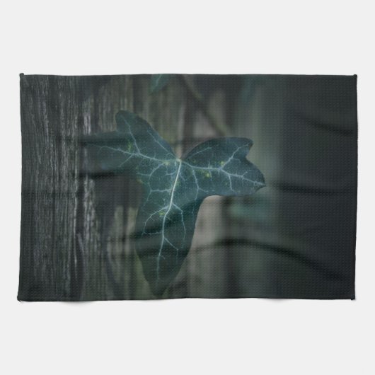 ダークアイビーリーフ自然写真 キッチンタオル (横)