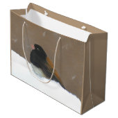 ダークアイ・ジュンコズ – 絵画オリジナルバードアート ラージペーパーバッグ (正面アングル)