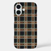 ダークアカデミアの憂鬱なチェック柄タタン幾何学模様 Case-Mate iPhoneケース (裏面)