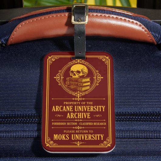 ダークアカデミアの神秘的な大学の荷物タグ ラゲッジタグ (正面インサイチュ2)