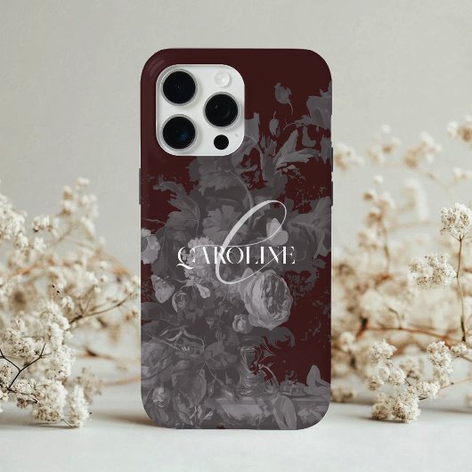 ダークアカデミアの花の静物画 ブルゴーニュ Case-Mate iPhoneケース