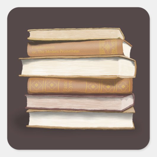 ダークアカデミアアンティーク書 スクエアシール (正面)
