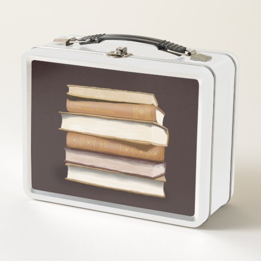 ダークアカデミアアンティーク書 メタルランチボックス (正面)