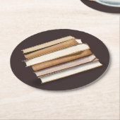 ダークアカデミアアンティーク書 ラウンドペーパーコースター (アングル)