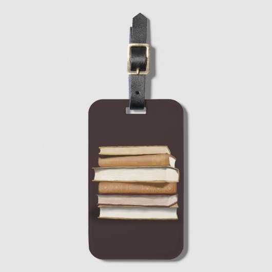 ダークアカデミアアンティーク書 ラゲッジタグ (正面縦)