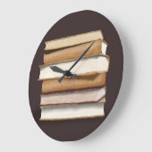 ダークアカデミアアンティーク書 ラージ壁時計 (傾斜)