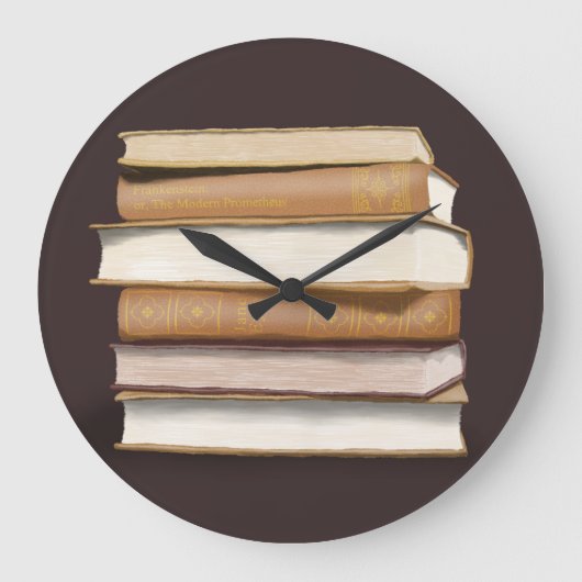 ダークアカデミアアンティーク書 ラージ壁時計 (正面)