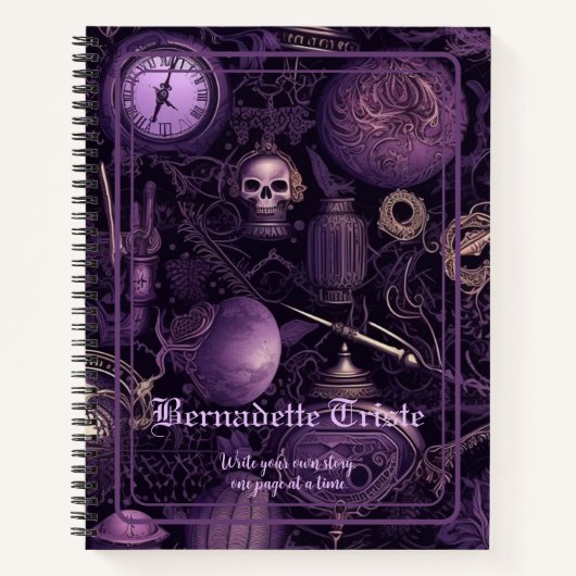 ダークアカデミアゴシック美学ネーム気持ち ノートブック (正面)