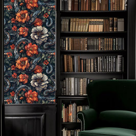 ダークアカデミアヘビ&サンゴと灰色の花 壁紙