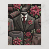 ダークアカデミアポインセチア制服スクラップブック紙 (裏面)