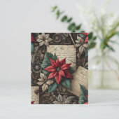 ダークアカデミアポインセチア文房具スクラップブック (スタンド正面)