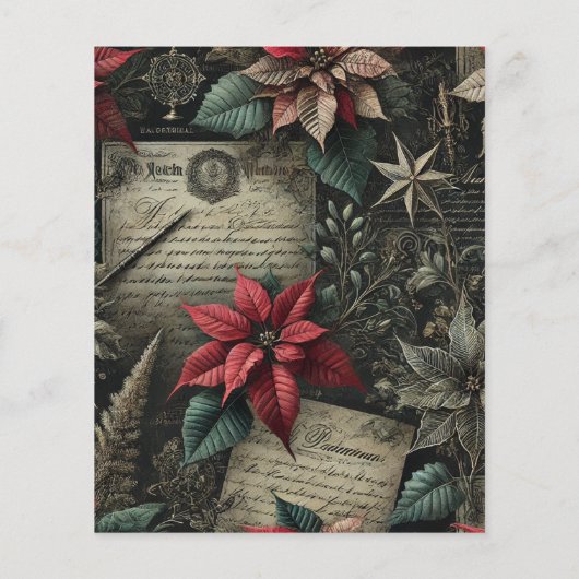 ダークアカデミアポインセチア文房具スクラップブック (裏面)