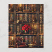 ダークアカデミアポインセチア本棚スクラップブック紙 (正面)