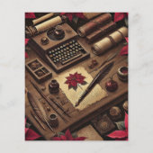 ダークアカデミアポインセチア机スクラップブック紙 (裏面)