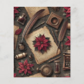 ダークアカデミアポインセチア机スクラップブック紙 (正面)