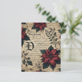 ダークアカデミアポインセチア羊皮紙スクラップブック紙 (スタンド正面)