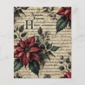 ダークアカデミアポインセチア羊皮紙スクラップブック紙 (裏面)