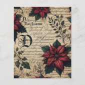 ダークアカデミアポインセチア羊皮紙スクラップブック紙 (正面)