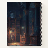 ダークアカデミアライブラリブックスビーズネーム気持ち ノートブック (裏面)