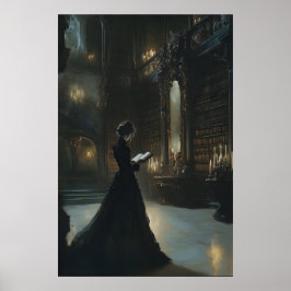 ダークアカデミア図書館壁アート ゴシック ヴィクトリアン ポスター
