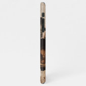 ダークアカデミア濃茶色の美的コラージュ iPhoneケース (左側)