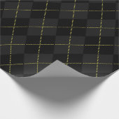 ダークアカデミア金ゴールドレースダイヤモンドパターン（黒） ラッピングペーパー (角)